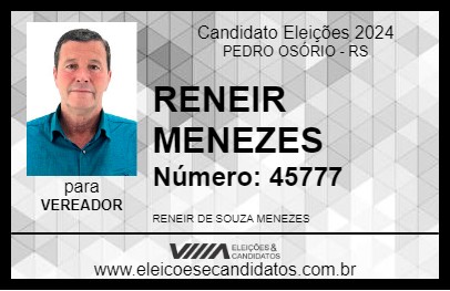 Candidato RENEIR MENEZES 2024 - PEDRO OSÓRIO - Eleições