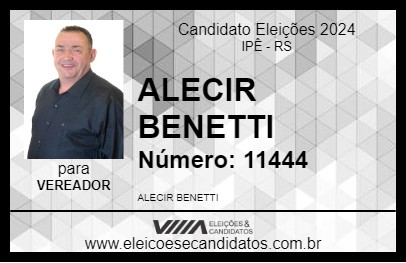 Candidato ALECIR BENETTI 2024 - IPÊ - Eleições