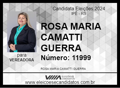 Candidato ROSA MARIA CAMATTI GUERRA 2024 - IPÊ - Eleições