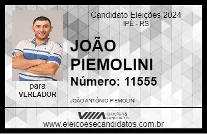 Candidato JOÃO PIEMOLINI 2024 - IPÊ - Eleições