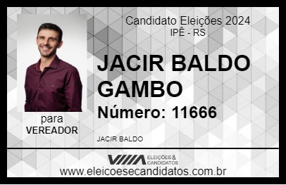 Candidato JACIR BALDO GAMBO 2024 - IPÊ - Eleições