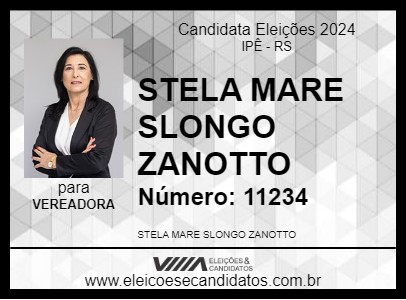 Candidato STELA MARE SLONGO ZANOTTO 2024 - IPÊ - Eleições