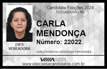 Candidato CARLA MENDONÇA 2024 - TUCUNDUVA - Eleições