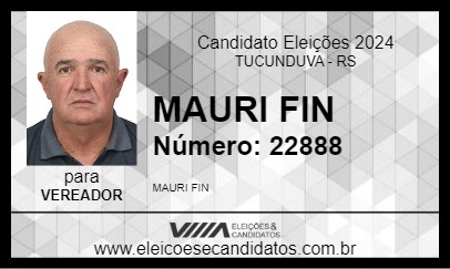 Candidato MAURI FIN 2024 - TUCUNDUVA - Eleições