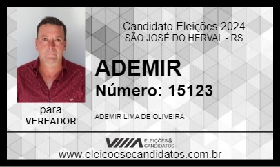 Candidato ADEMIR 2024 - SÃO JOSÉ DO HERVAL - Eleições