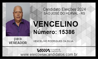 Candidato VENCELINO 2024 - SÃO JOSÉ DO HERVAL - Eleições