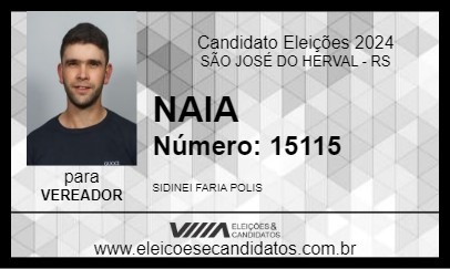 Candidato NAIA 2024 - SÃO JOSÉ DO HERVAL - Eleições