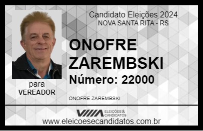 Candidato ONOFRE ZAREMBSKI 2024 - NOVA SANTA RITA - Eleições