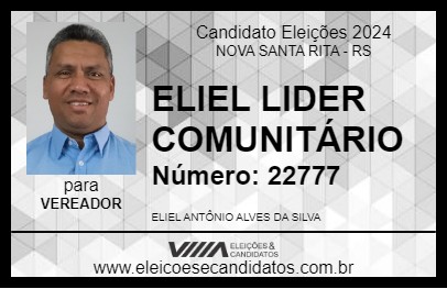 Candidato ELIEL LIDER COMUNITÁRIO 2024 - NOVA SANTA RITA - Eleições