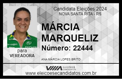 Candidato MÁRCIA MARQUELIZ 2024 - NOVA SANTA RITA - Eleições