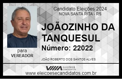 Candidato JOÃOZINHO DA TANQUESUL 2024 - NOVA SANTA RITA - Eleições