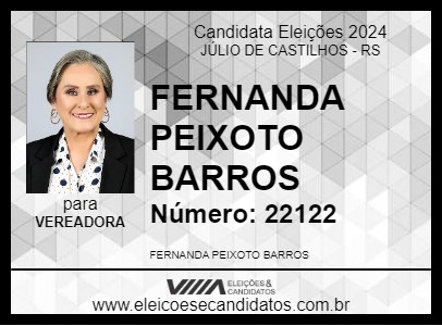 Candidato FERNANDA PEIXOTO BARROS 2024 - JÚLIO DE CASTILHOS - Eleições