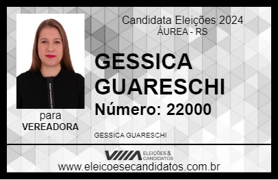 Candidato GESSICA GUARESCHI 2024 - ÁUREA - Eleições