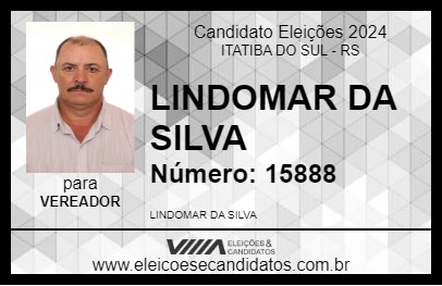 Candidato LINDOMAR DA SILVA 2024 - ITATIBA DO SUL - Eleições