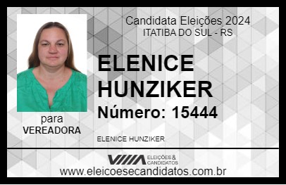 Candidato ELENICE HUNZIKER 2024 - ITATIBA DO SUL - Eleições