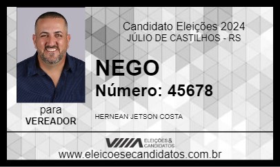 Candidato NEGO 2024 - JÚLIO DE CASTILHOS - Eleições