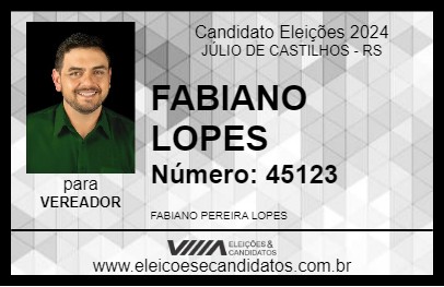 Candidato FABIANO LOPES 2024 - JÚLIO DE CASTILHOS - Eleições