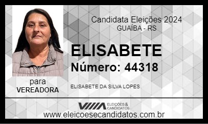 Candidato ELISABETE 2024 - GUAÍBA - Eleições