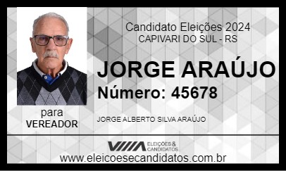 Candidato JORGE ARAÚJO 2024 - CAPIVARI DO SUL - Eleições