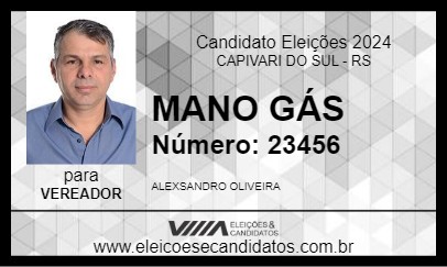 Candidato MANO GÁS 2024 - CAPIVARI DO SUL - Eleições