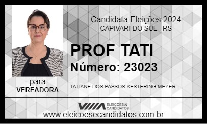 Candidato PROF TATI 2024 - CAPIVARI DO SUL - Eleições