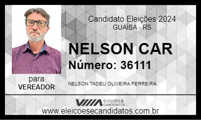 Candidato NELSON CAR 2024 - GUAÍBA - Eleições