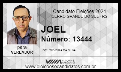 Candidato JOEL 2024 - CERRO GRANDE DO SUL - Eleições