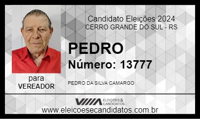 Candidato PEDRO 2024 - CERRO GRANDE DO SUL - Eleições