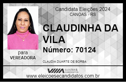 Candidato CLAUDINHA DA VILA 2024 - CANOAS - Eleições