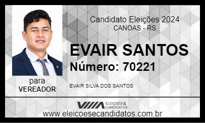 Candidato EVAIR SANTOS 2024 - CANOAS - Eleições