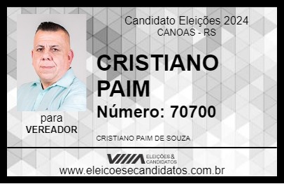 Candidato CRISTIANO PAIM 2024 - CANOAS - Eleições