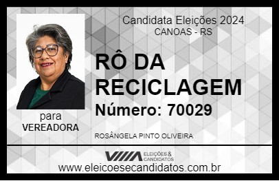 Candidato RÔ DA RECICLAGEM 2024 - CANOAS - Eleições