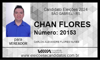 Candidato CHAN FLORES 2024 - SÃO GABRIEL - Eleições