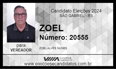 Candidato ZOEL 2024 - SÃO GABRIEL - Eleições