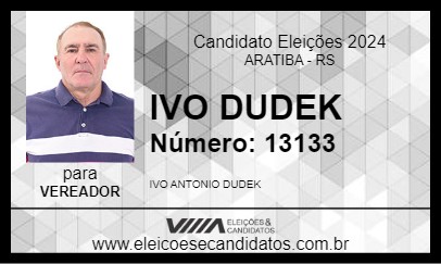 Candidato IVO DUDEK 2024 - ARATIBA - Eleições