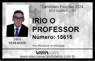 Candidato IRIO O PROFESSOR 2024 - SÃO GABRIEL - Eleições