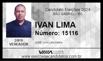 Candidato IVAN LIMA 2024 - SÃO GABRIEL - Eleições