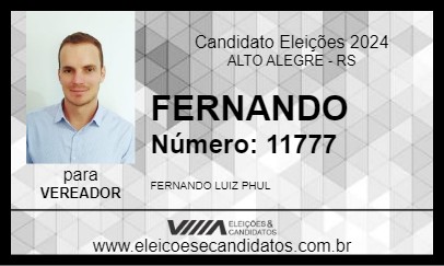 Candidato FERNANDO 2024 - ALTO ALEGRE - Eleições