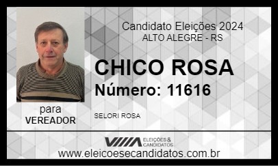 Candidato CHICO ROSA 2024 - ALTO ALEGRE - Eleições