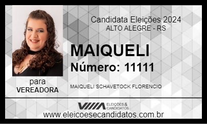 Candidato MAIQUELI 2024 - ALTO ALEGRE - Eleições