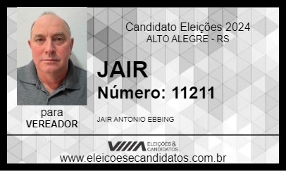 Candidato JAIR 2024 - ALTO ALEGRE - Eleições