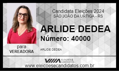 Candidato ARLIDE DEDEA 2024 - SÃO JOÃO DA URTIGA - Eleições