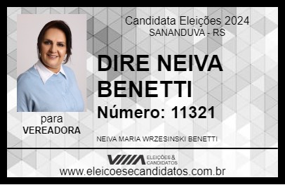 Candidato DIRE NEIVA BENETTI 2024 - SANANDUVA - Eleições