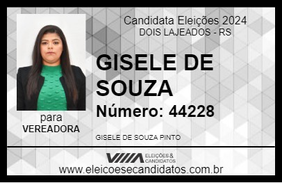 Candidato GISELE DE SOUZA 2024 - DOIS LAJEADOS - Eleições