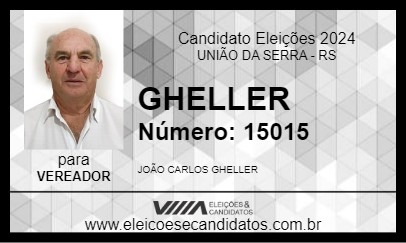 Candidato GHELLER 2024 - UNIÃO DA SERRA - Eleições