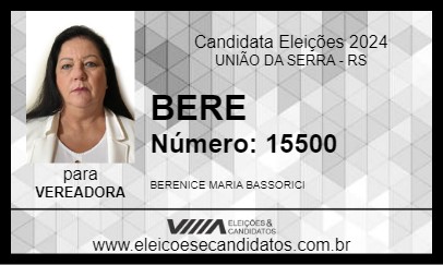 Candidato BERE 2024 - UNIÃO DA SERRA - Eleições