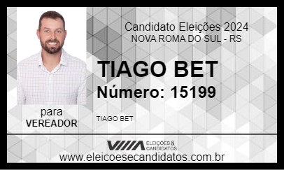 Candidato TIAGO BET 2024 - NOVA ROMA DO SUL - Eleições