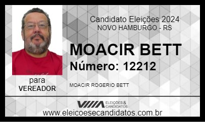 Candidato MOACIR BETT 2024 - NOVO HAMBURGO - Eleições