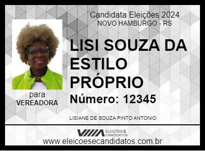 Candidato LISI SOUZA 2024 - NOVO HAMBURGO - Eleições