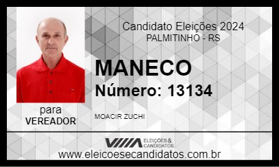 Candidato MANECO 2024 - PALMITINHO - Eleições